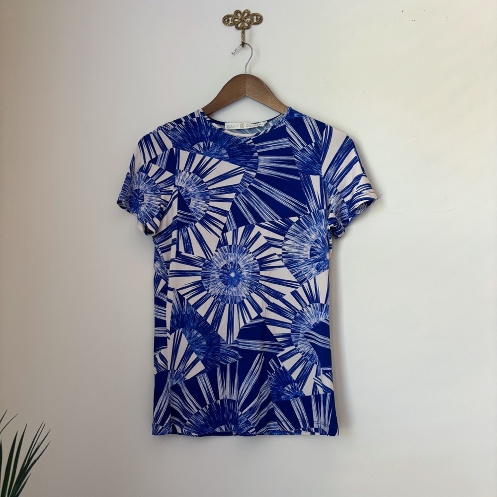 Marie Oliver Radiance Kaleidoscope Print T Shirt Top Small Summer Coastal